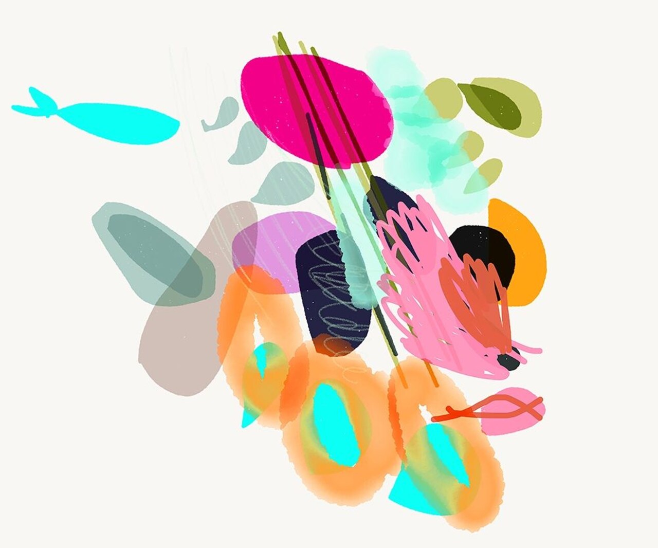 Cyan Fish Poster Print by Niya Christine - Item # VARPDXC1220D